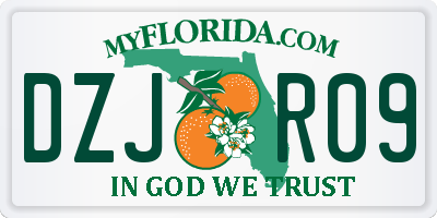 FL license plate DZJR09