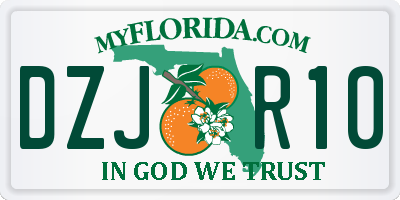 FL license plate DZJR10