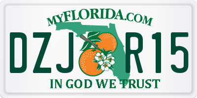 FL license plate DZJR15