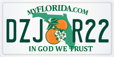 FL license plate DZJR22