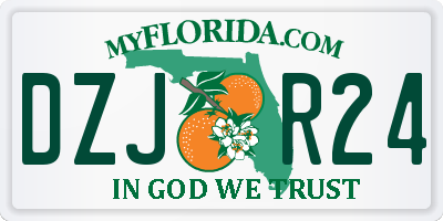 FL license plate DZJR24