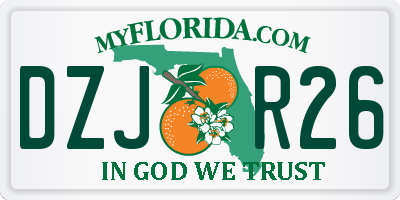 FL license plate DZJR26