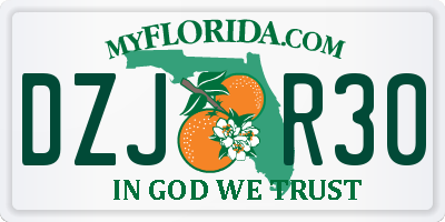 FL license plate DZJR30