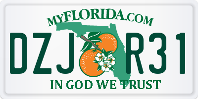 FL license plate DZJR31