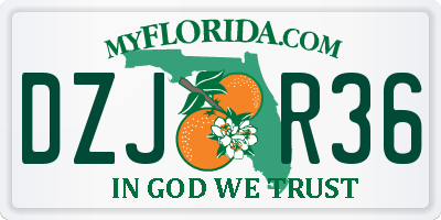 FL license plate DZJR36