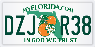 FL license plate DZJR38