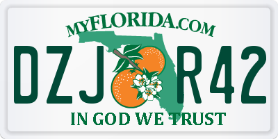 FL license plate DZJR42