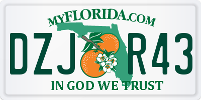 FL license plate DZJR43