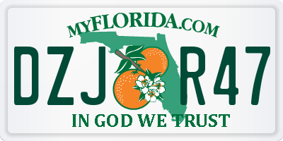 FL license plate DZJR47