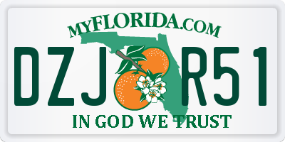 FL license plate DZJR51