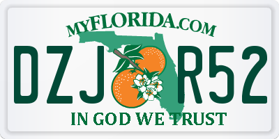 FL license plate DZJR52