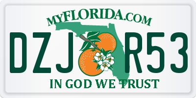 FL license plate DZJR53