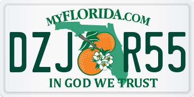 FL license plate DZJR55