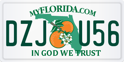 FL license plate DZJU56