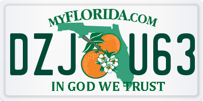 FL license plate DZJU63