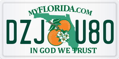 FL license plate DZJU80