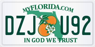 FL license plate DZJU92