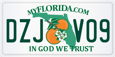 FL license plate DZJV09