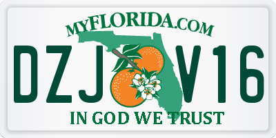 FL license plate DZJV16