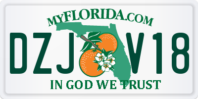 FL license plate DZJV18