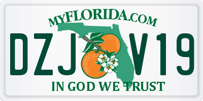 FL license plate DZJV19