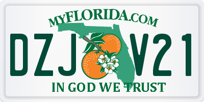 FL license plate DZJV21