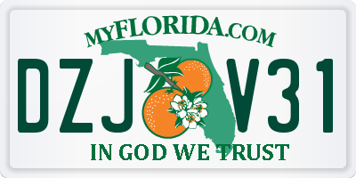 FL license plate DZJV31