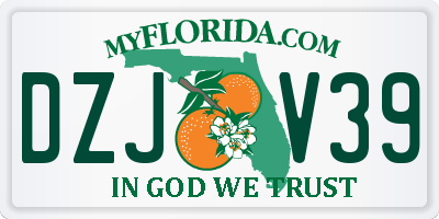 FL license plate DZJV39
