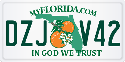 FL license plate DZJV42