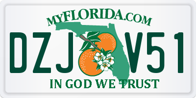 FL license plate DZJV51