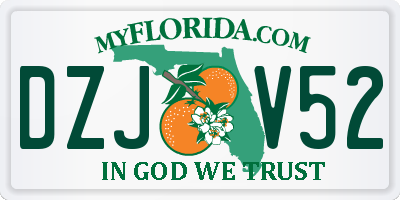 FL license plate DZJV52