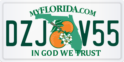 FL license plate DZJV55