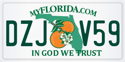 FL license plate DZJV59