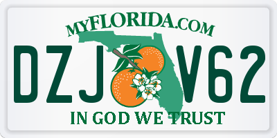 FL license plate DZJV62