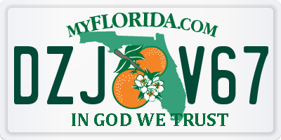 FL license plate DZJV67
