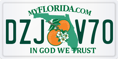 FL license plate DZJV70