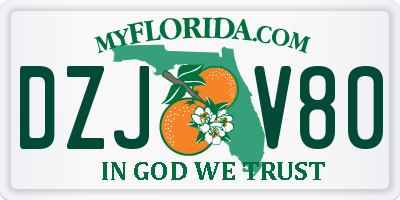 FL license plate DZJV80