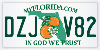 FL license plate DZJV82