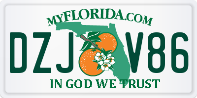 FL license plate DZJV86
