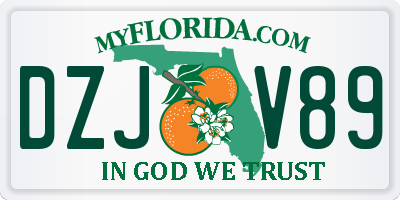 FL license plate DZJV89