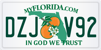 FL license plate DZJV92