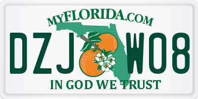 FL license plate DZJW08