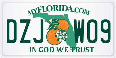 FL license plate DZJW09
