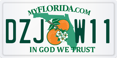 FL license plate DZJW11