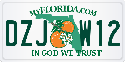 FL license plate DZJW12