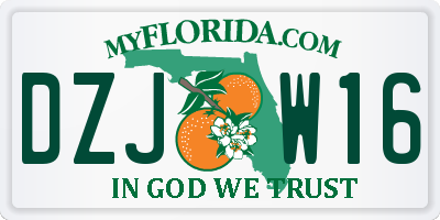 FL license plate DZJW16