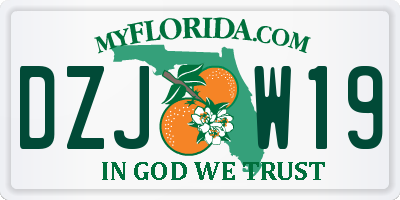 FL license plate DZJW19