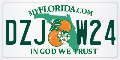 FL license plate DZJW24