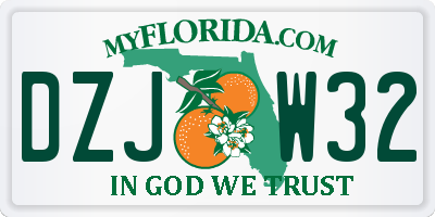 FL license plate DZJW32