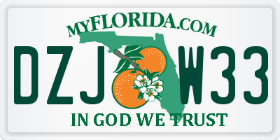 FL license plate DZJW33